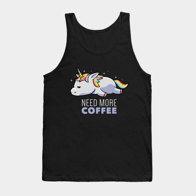 Need More Coffee Lazy Unicorn Gift Tank Top by eduely